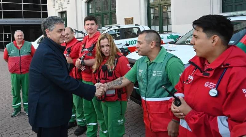 El Jefe de Gobierno de la Ciudad inauguró una base del SAME en La Rural